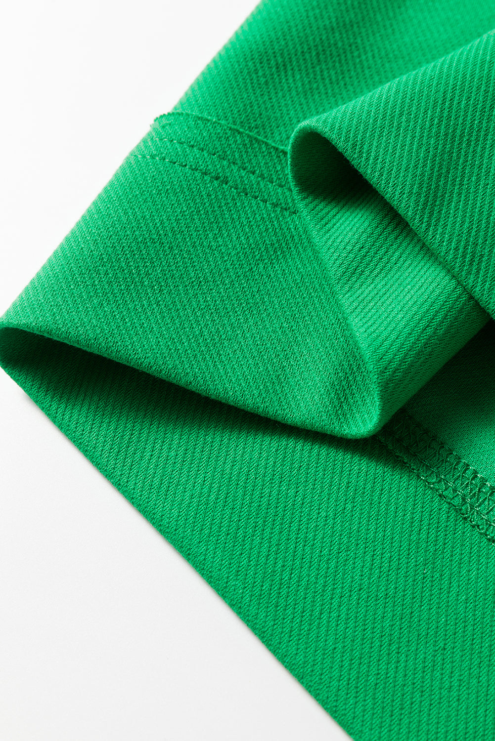 Ensemble t-shirt ras du cou et short texturés bicolores vert vif