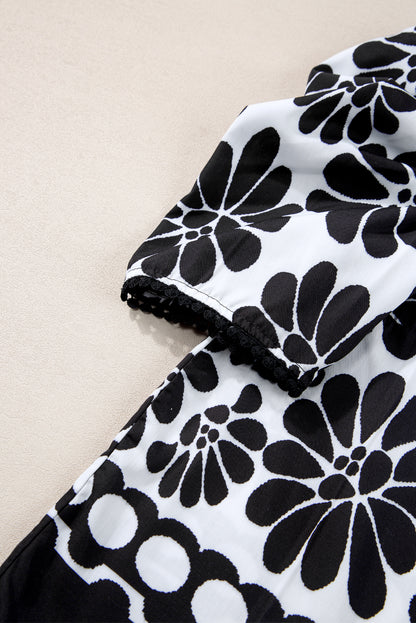 Chemisier noir à manches bouffantes Palermo