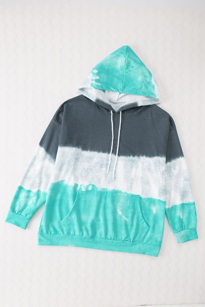 Sudadera con capucha de talla grande con bloques de color degradado azul