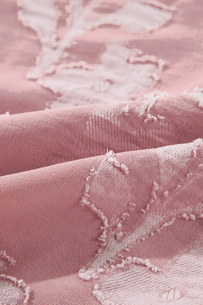 Robe grande taille à volants et col en V à imprimé floral et fleurs de pêcher