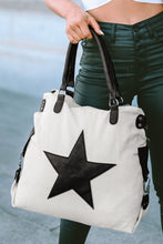Beige Casual Five-pointed Star Canvas Tote Bag