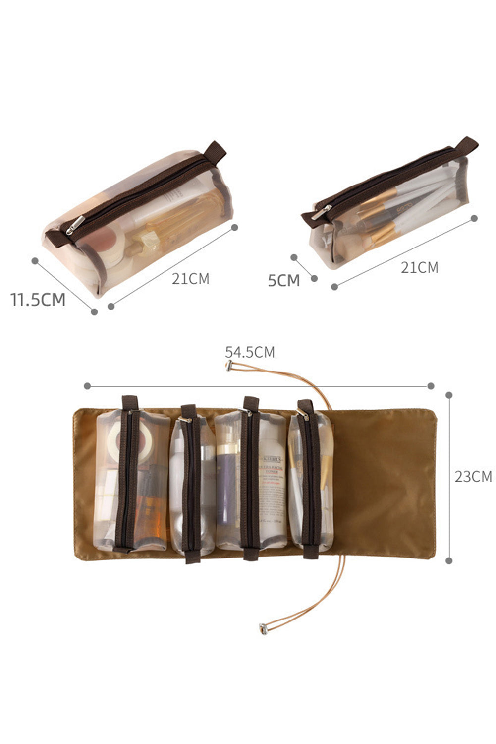 Rose Trousse de maquillage pliable 4 en 1 détachable Leegoo Peint