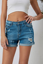 Dandelion Embroidered Ripped Denim Shorts