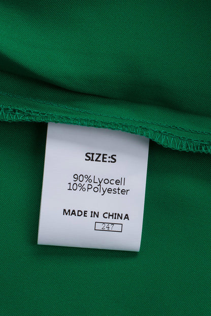 Satin Buttoned Cuffs Puff Sleeve Top