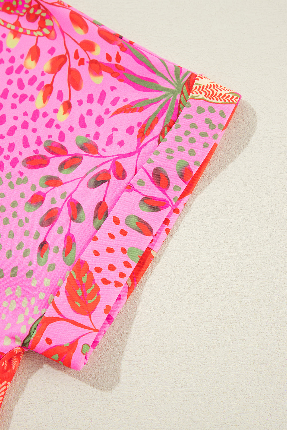 Chemisier à col en V et imprimé floral Rose Jungle