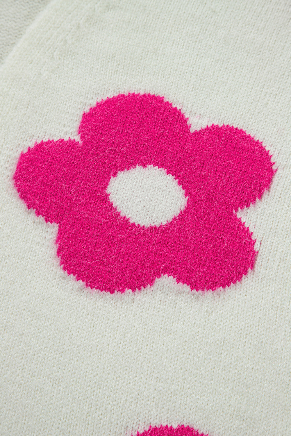 Cardigan ouvert à motif de fleurs roses rouges