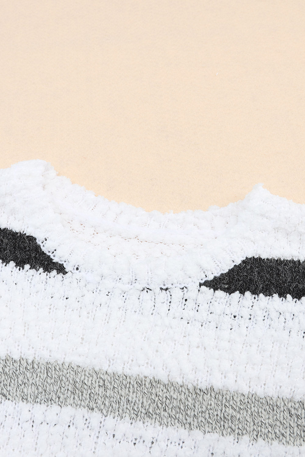 Pull rayé en maille popcorn 