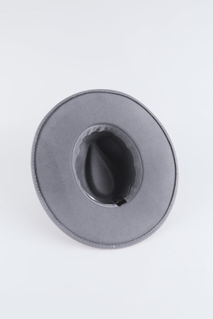 Sombrero Fedora plano retro con bordado azteca marrón