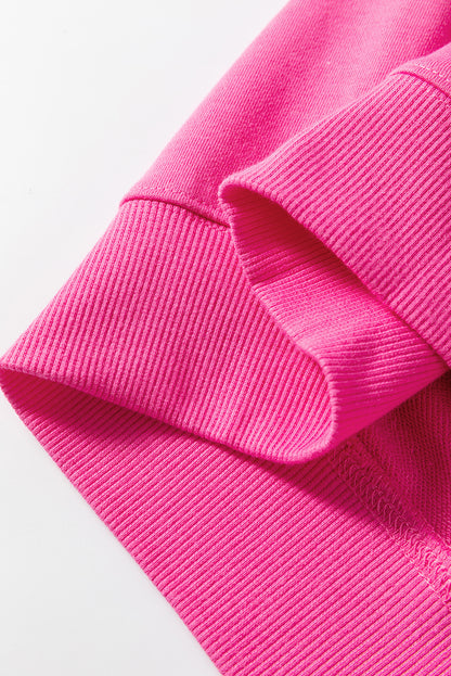 Sweat-shirt graphique brodé à motif floral rose rouge MAMA