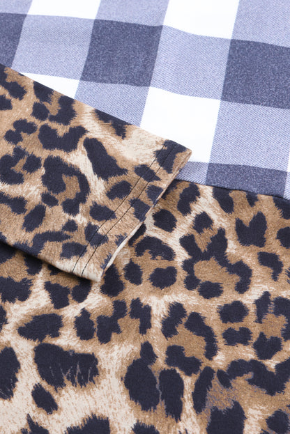 Plaid Patchwork Cowl Neck Sweatshirt