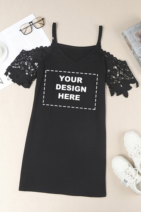 Black cSplicing Cold Shoulder Mini Dress