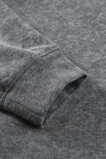 Sweat à capuche gris délavé avec cordon de serrage et poche kangourou