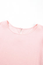 Light Pink Plus Size Crinkle Textured Ruffle Sleeve Top