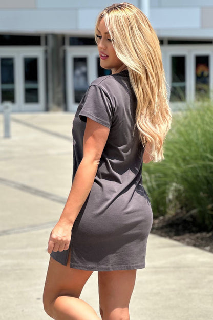 T-shirt ras du cou gris foncé à imprimé graphique JOLENE