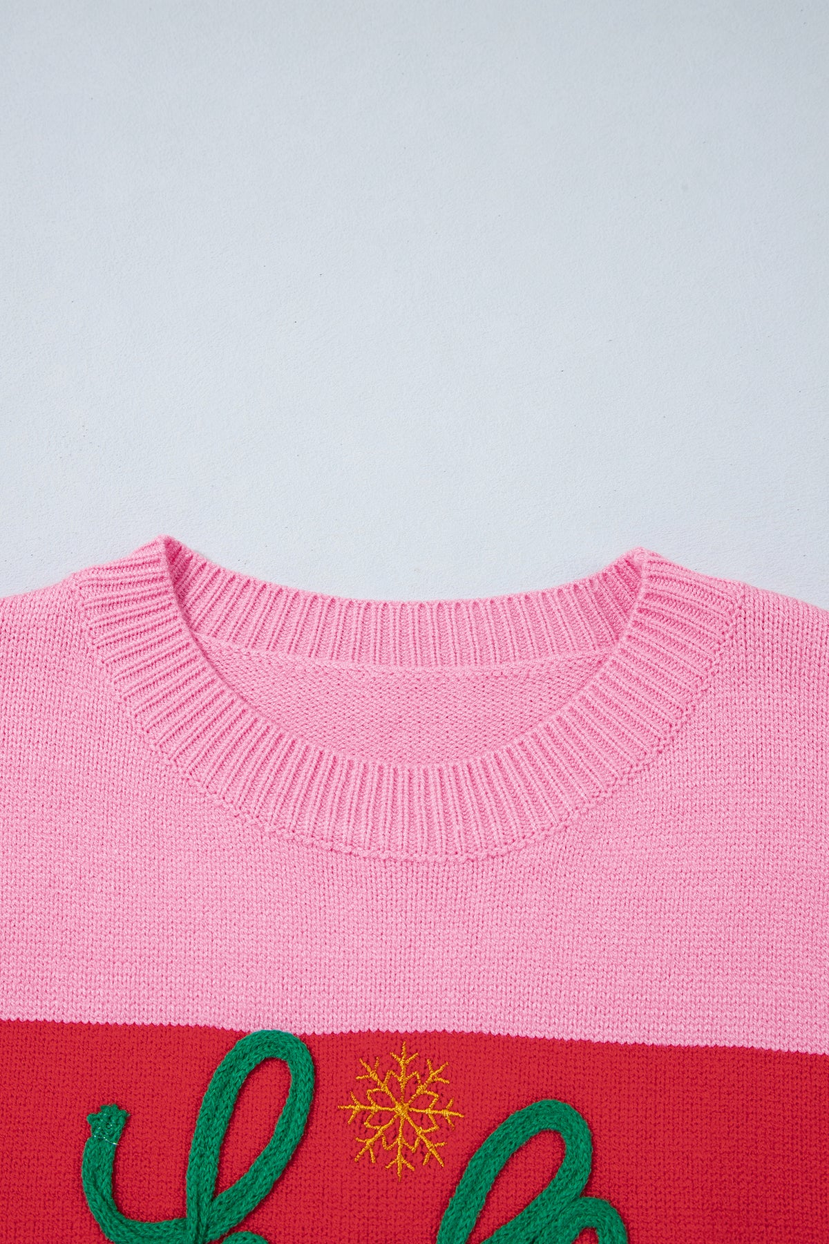 Pink Stripe Festive Holly Jolly Sequin Christmas Holiday Sweater