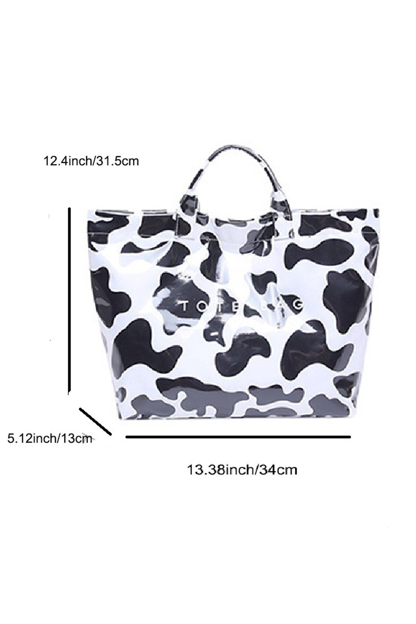 White Cow Spots Print Travel Tote Bag
