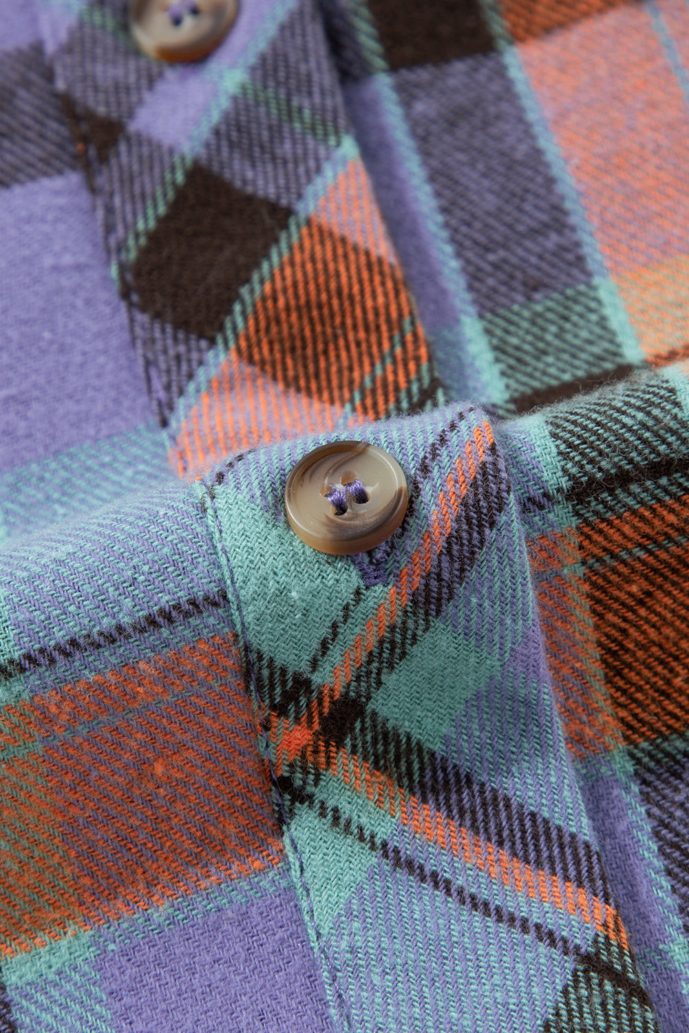 Chemise boutonnée orange à carreaux grande taille