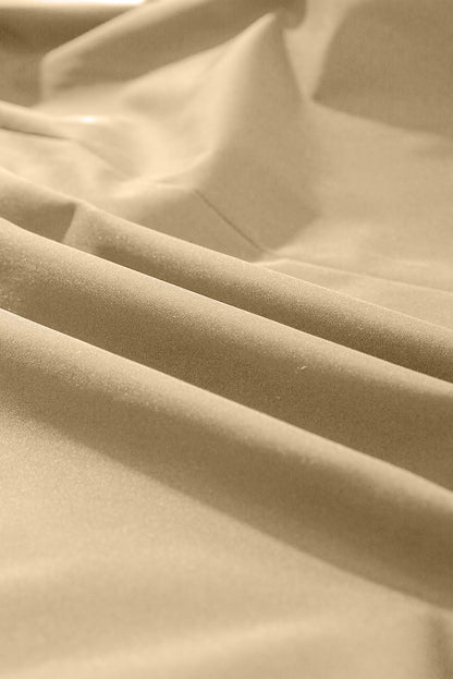 Coupe-vent kaki pâle uni avec col à revers et ceinture nouée à la taille