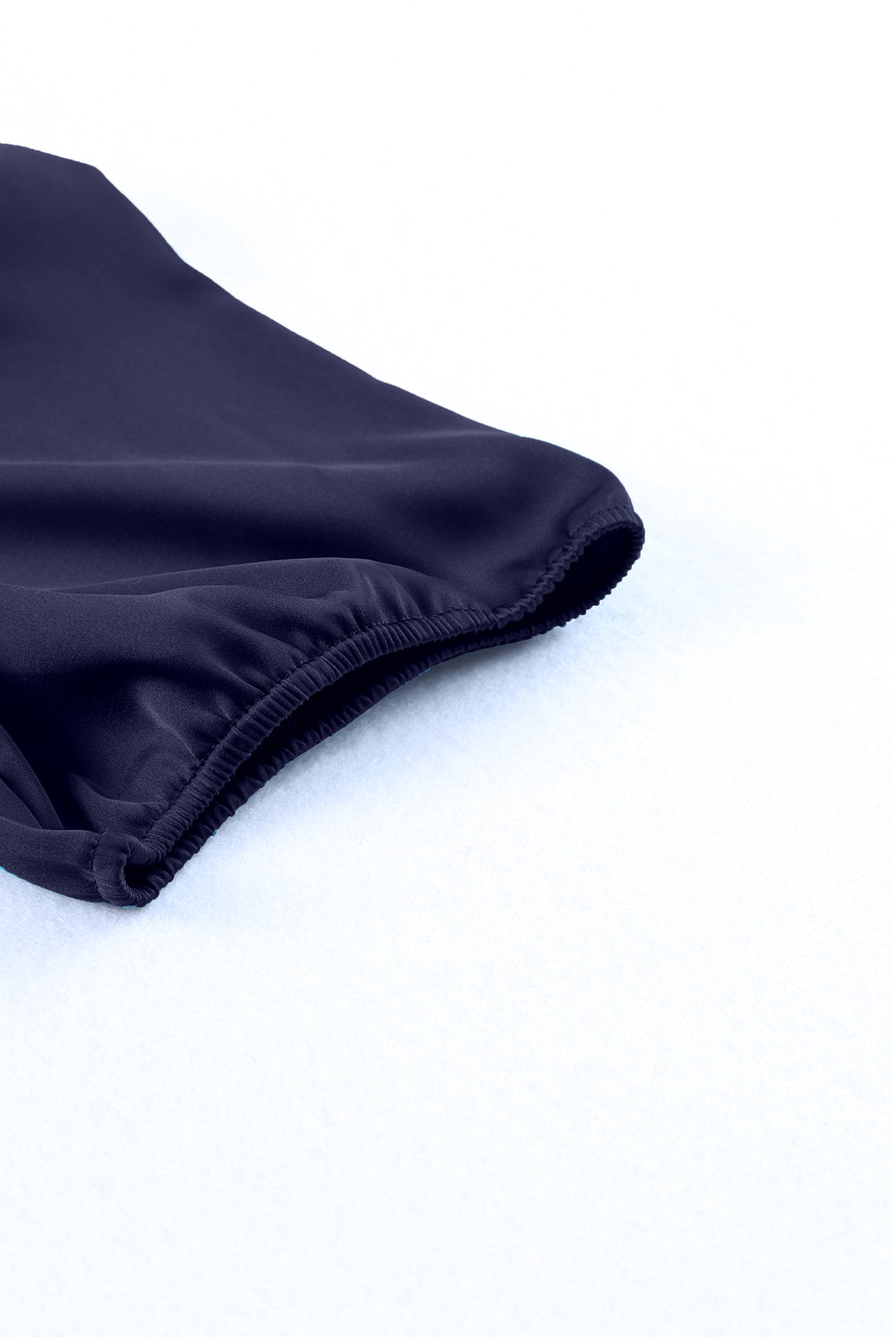 Ruched Puff Short Sleeve Satin Blouse