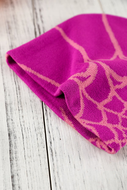 Black Halloween Cobweb Pattern Woolen Hat