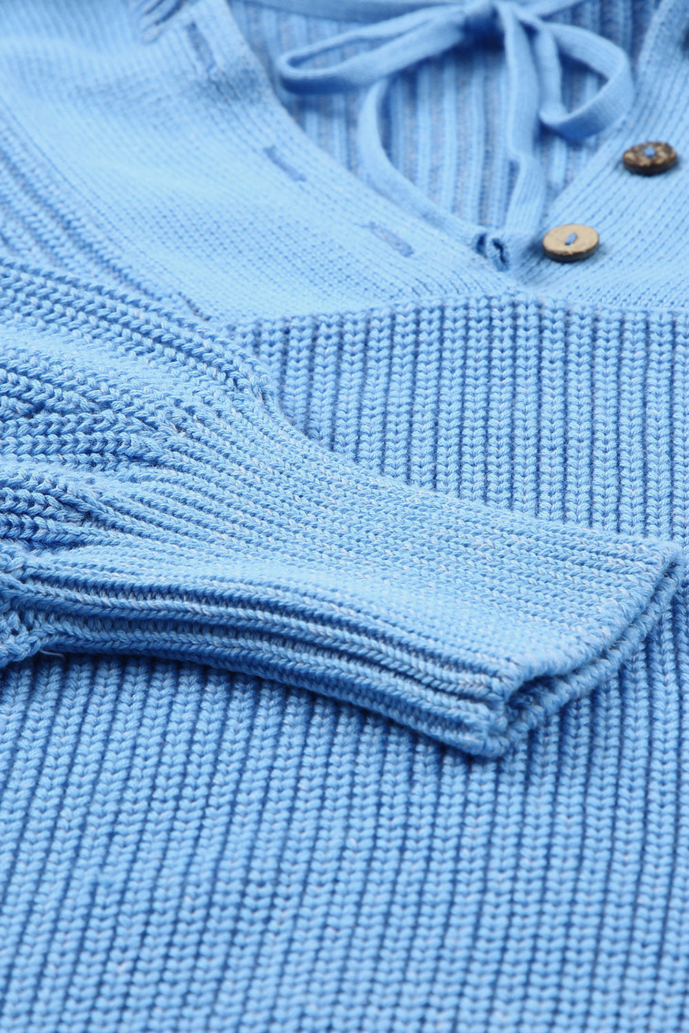 Pull à capuche col V Henley 