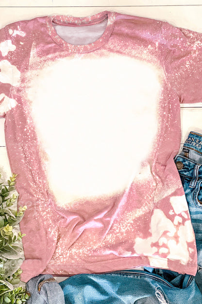 T-shirt graphique à imprimé léopard délavé « Love Always Heart »