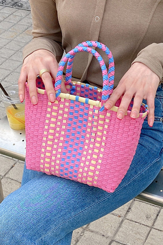 Square Woven Basket Tote Bag 19*12*18cm