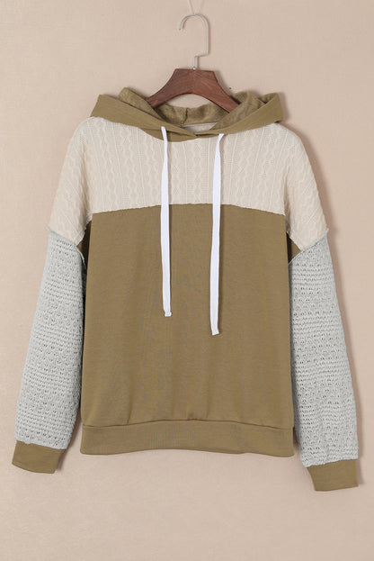 Sweat à capuche patchwork gris colorblock 
