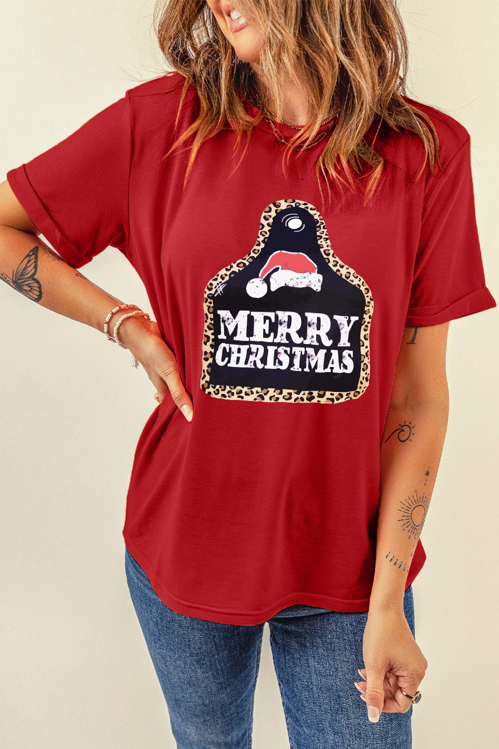 T-shirt à manches courtes avec imprimé graphique Santa Squad