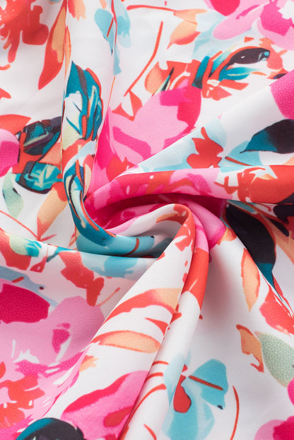 Chemisier à imprimé floral et manches flottantes à volants