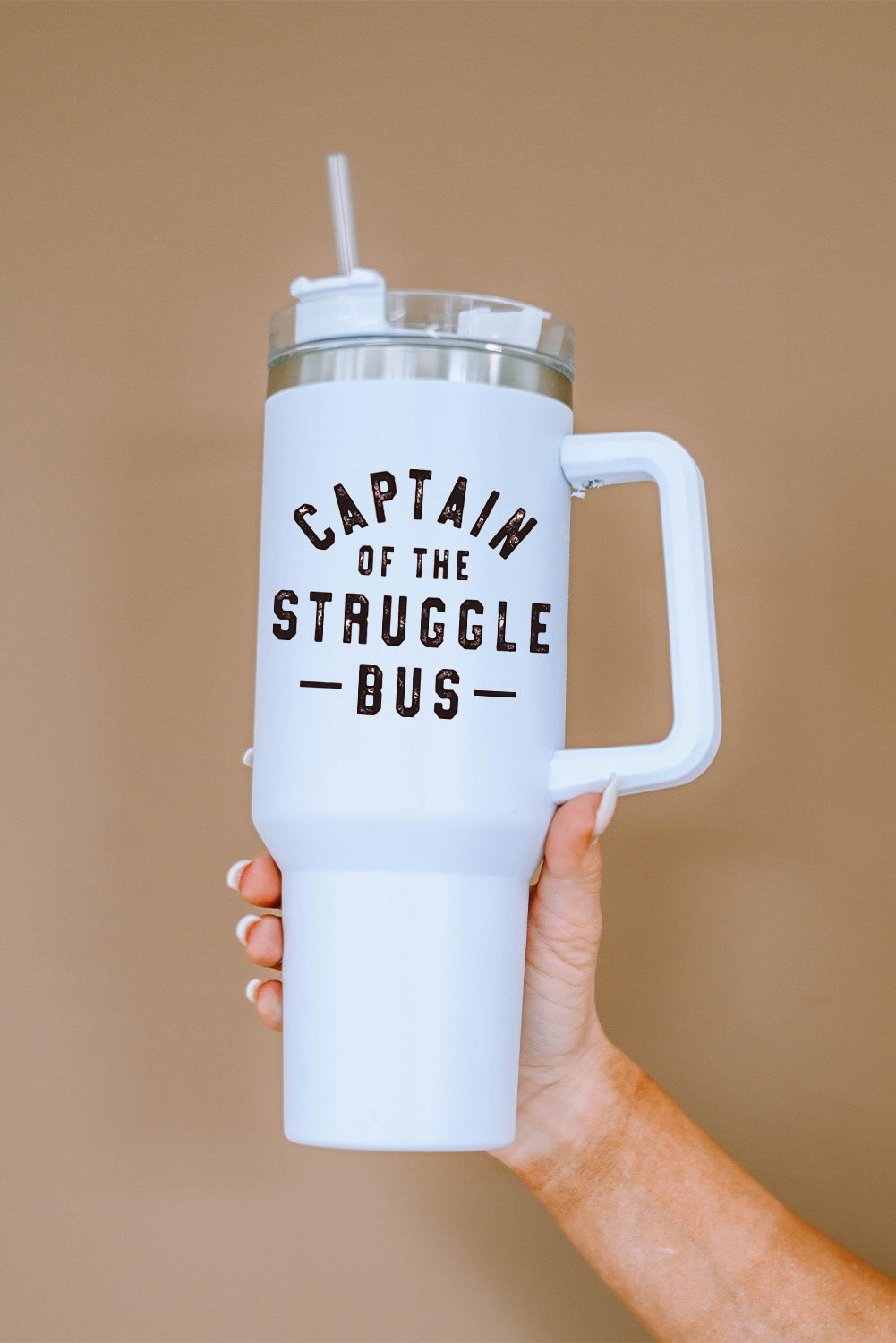 Tasse isotherme en acier inoxydable à imprimé léopard Mama avec poignée 40 oz