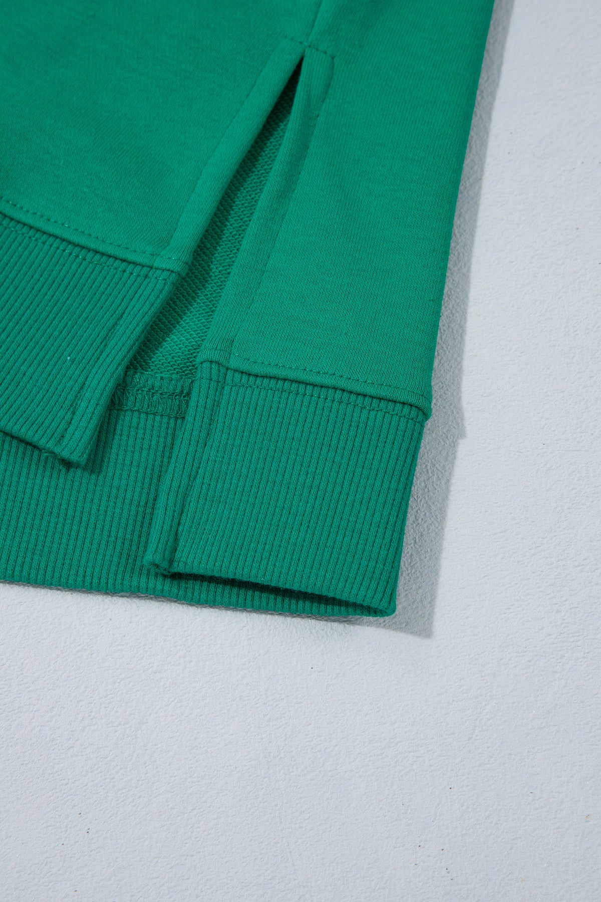 Green Polka Dot Patchwork Sleeve Crew Neck Loose Pullover Sweatshirt
