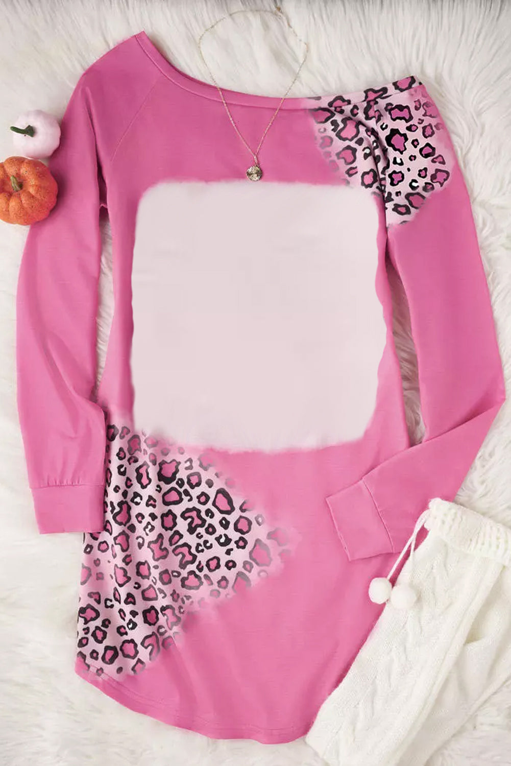 Robe courte asymétrique à imprimé léopard décoloré Bonbon