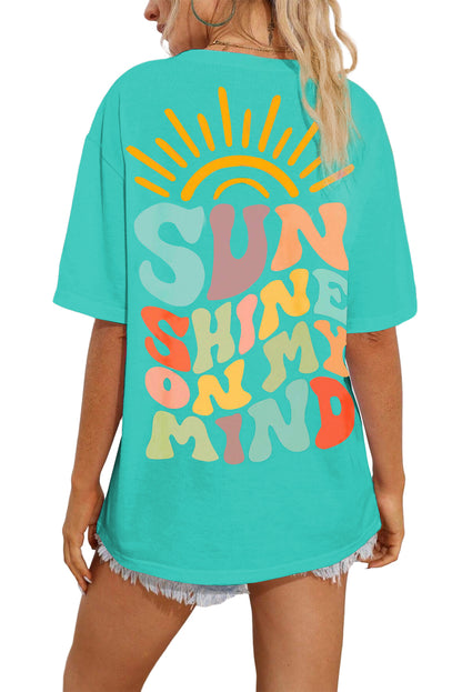 T-shirt graphique vert menthe SUNSHINE ON MY MIND