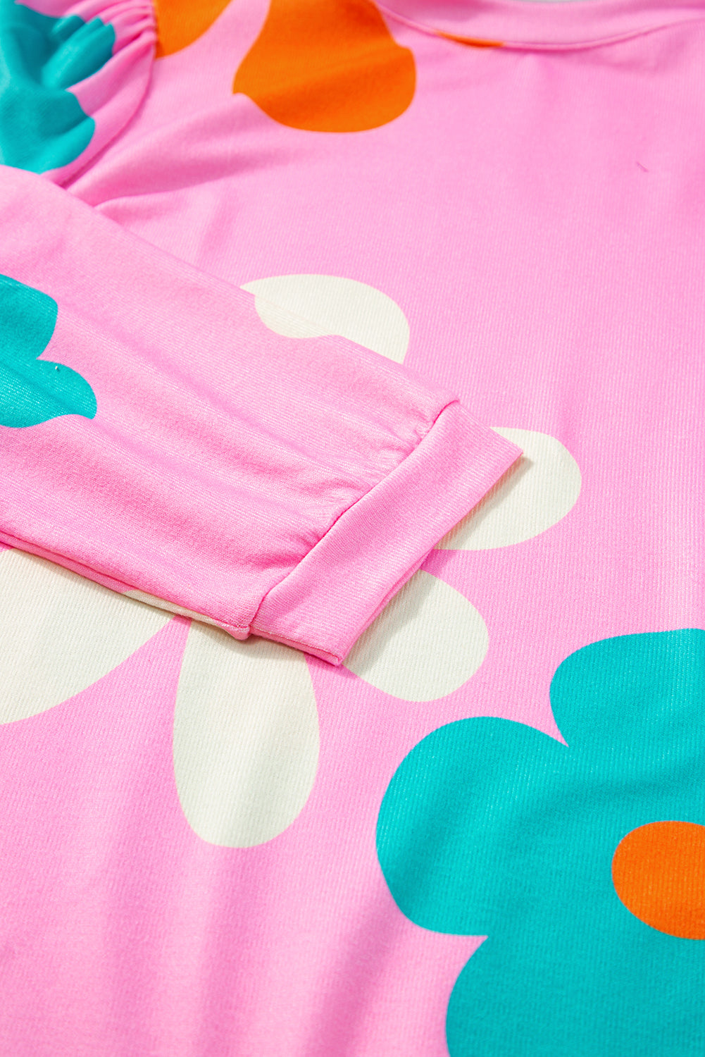 Haut à manches courtes et imprimé floral rose