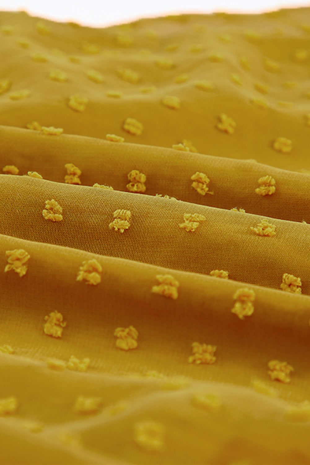 Yellow Yellow Off Shoulder Ruffle Swiss Dot Maxi Dress