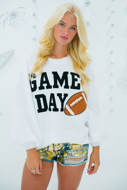 Sweat-shirt blanc à imprimé graphique GAME DAY
