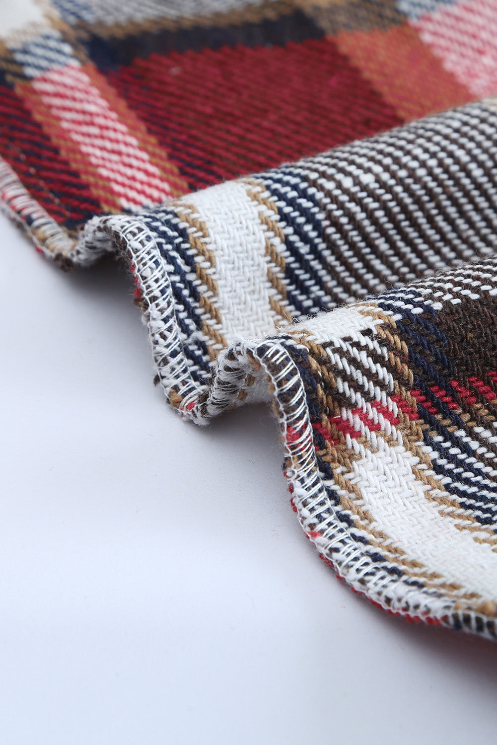 Veste-chemise à poches à imprimé géométrique à carreaux rouge feu