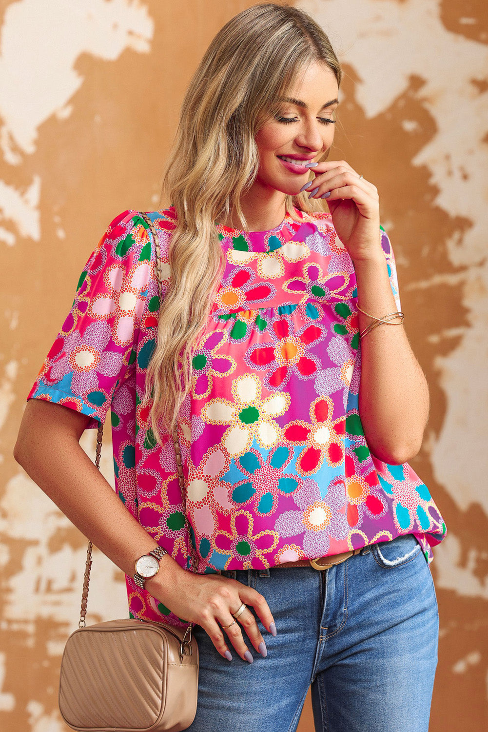Multicolor Plus Size Floral Embroidered Flutter Sleeve Tank Top