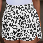 White Leopard High Waisted Athletic Shorts