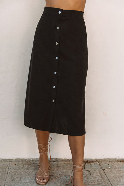 Falda de pana con botonadura sencilla