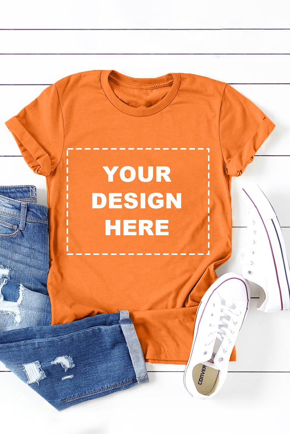 Blank Apparel - T-shirt ras du cou kaki uni personnalisé