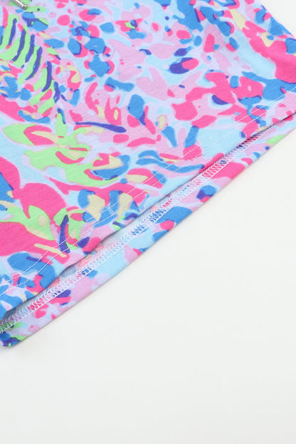 T-shirt ample à fleurs peintes 