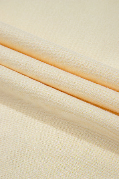 Haut à manches longues et col rond, imprimé géométrique patchwork, abricot