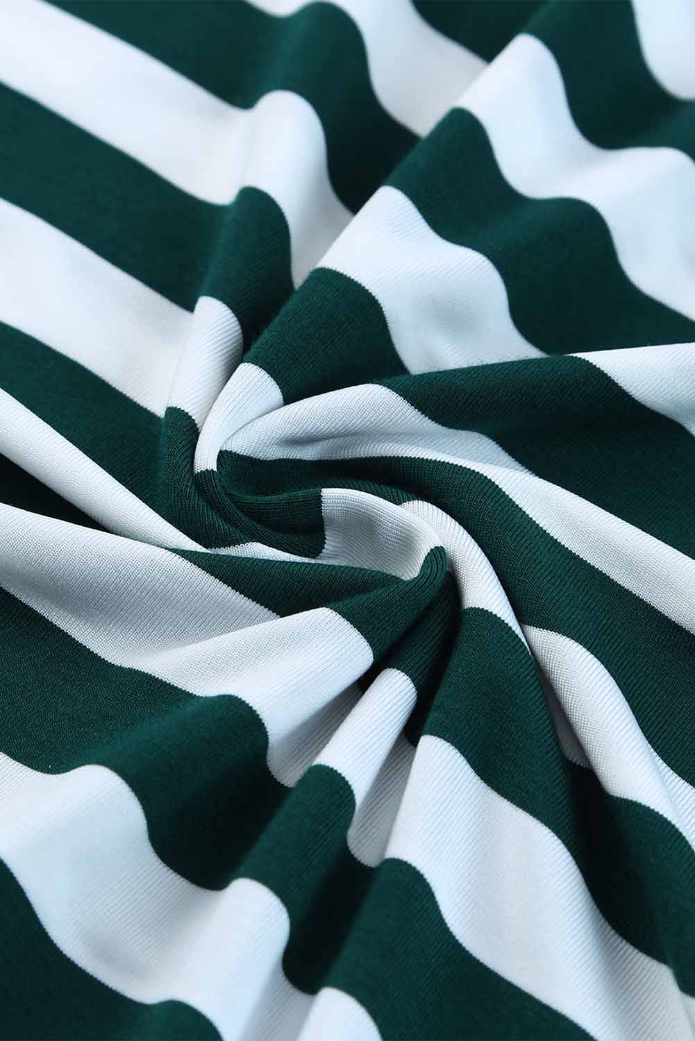 Vestido largo con cuello en V y estampado de rayas con aberturas laterales 