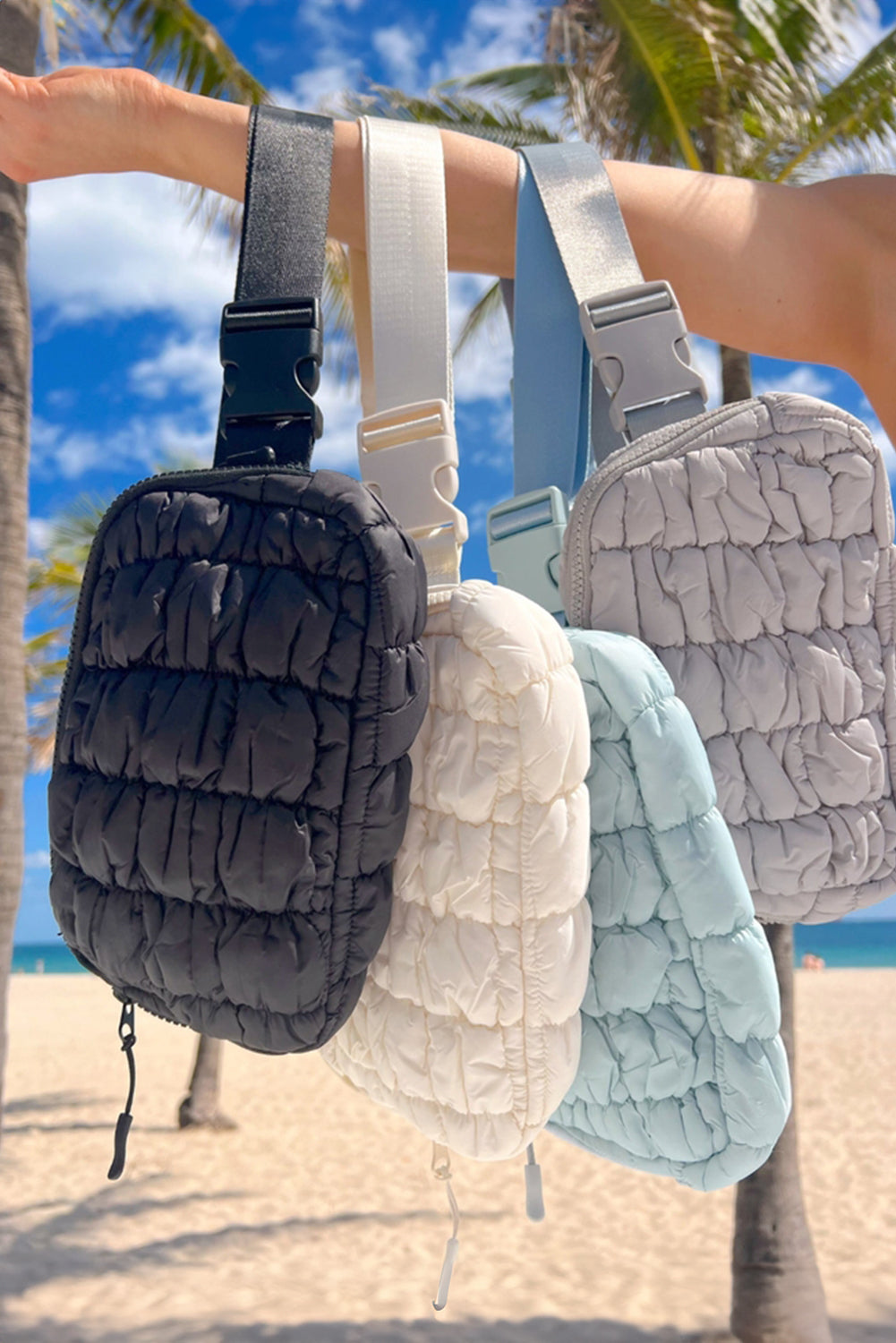 Sac banane matelassé noir