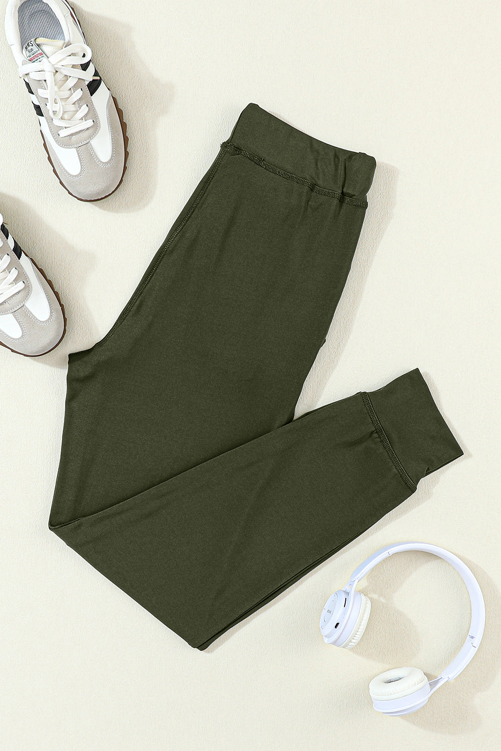 Pantalon de jogging vert mousse avec cordon de serrage à la taille et poches