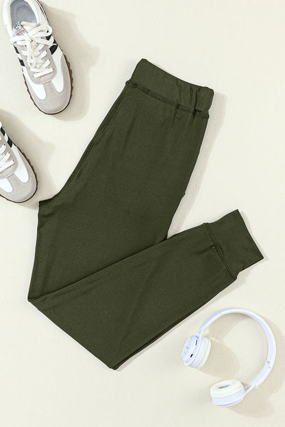Pantalon de jogging vert mousse avec cordon de serrage à la taille et poches