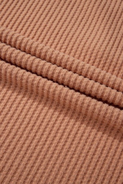 Sweat à capuche kaki en tricot gaufré patchwork aztèque grande taille