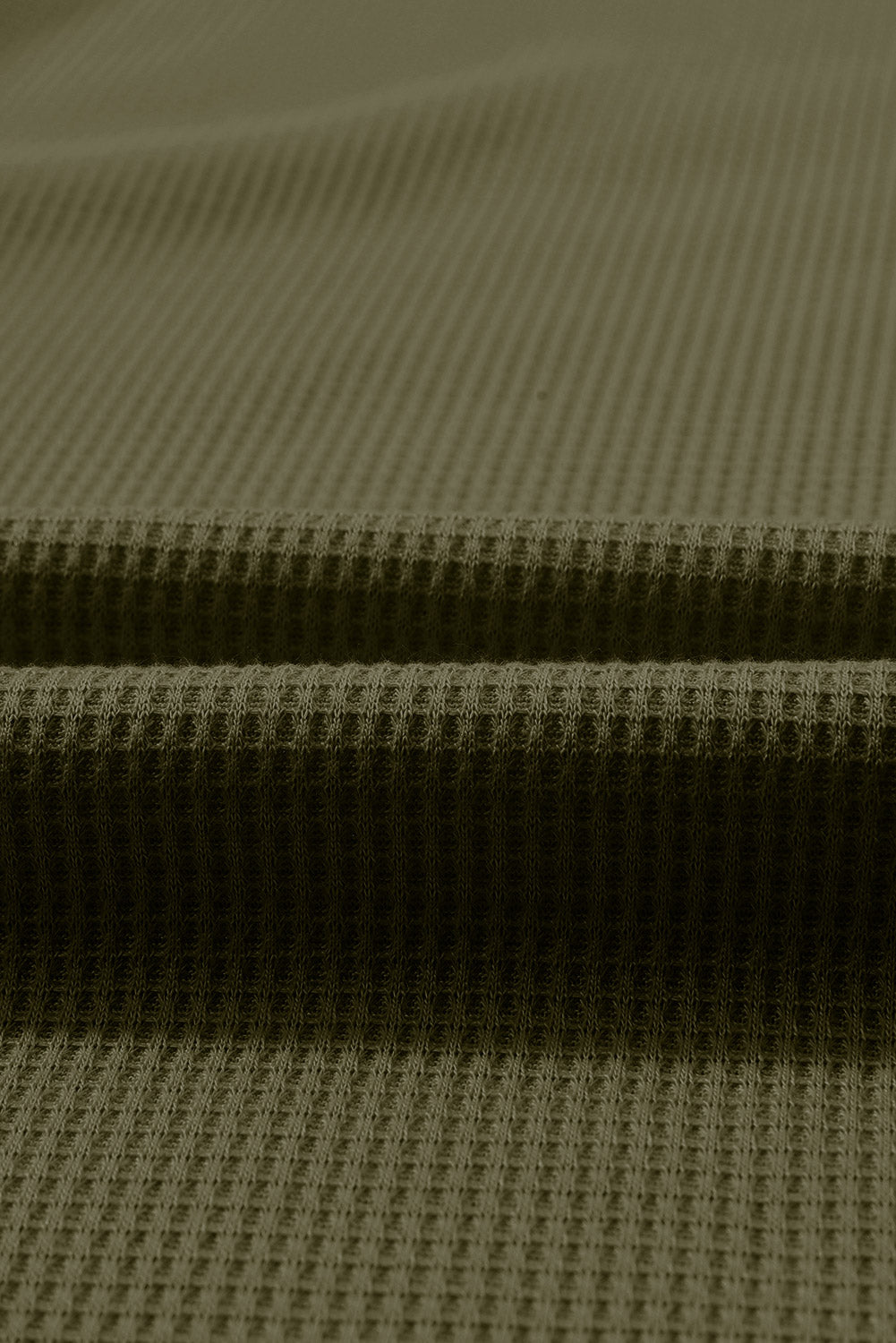 Top de manga larga con botones de punto tipo gofre marrón 